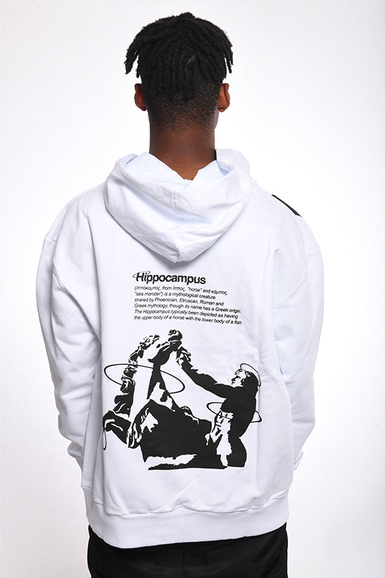 Hippocampus White Hoodie