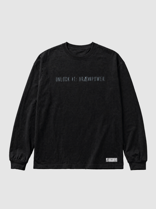 Unlock It: Braeinpower | Black Oversized Longsleeve