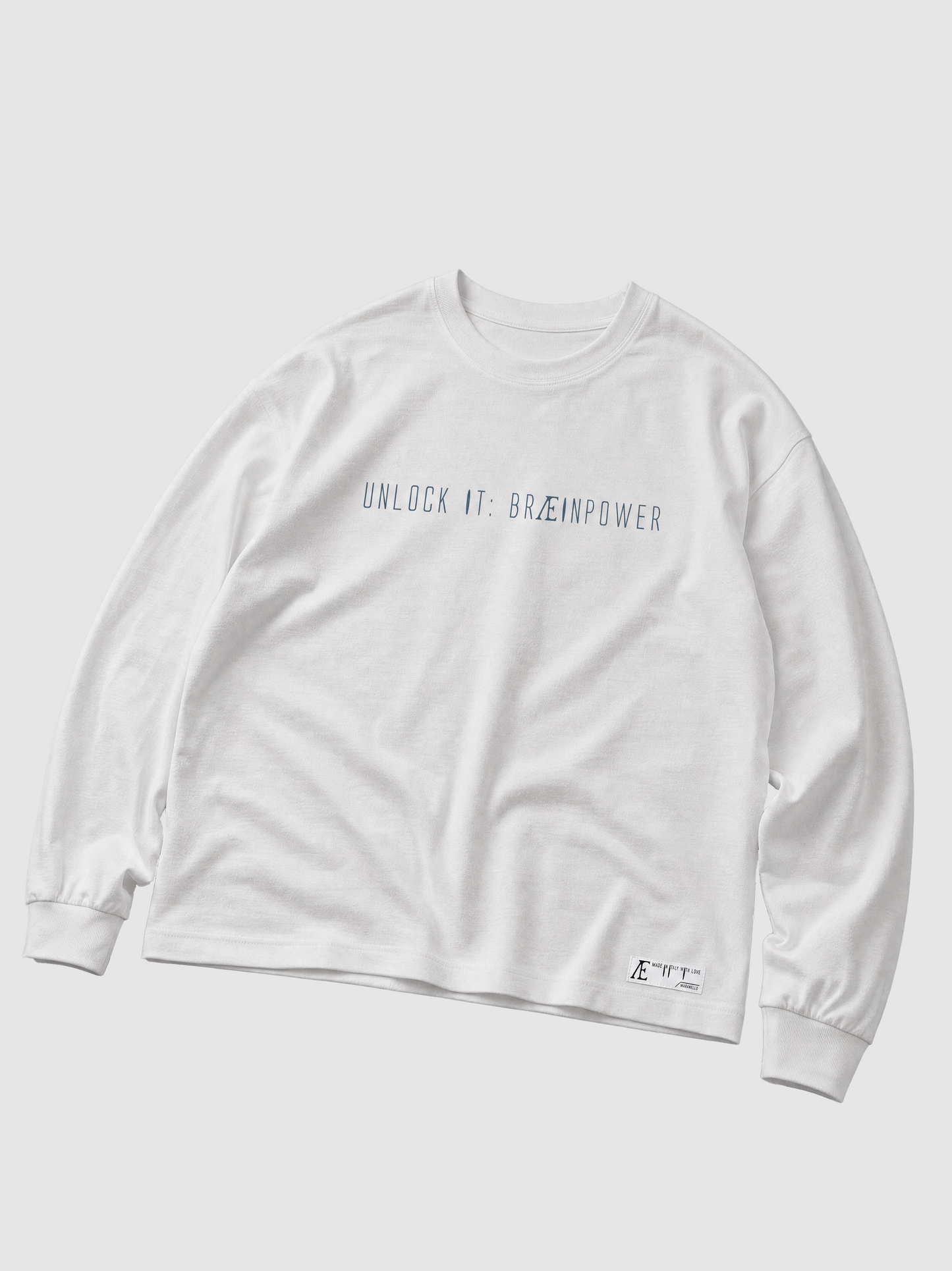 Unlock It: Braeinpower | White Oversized Longsleeve