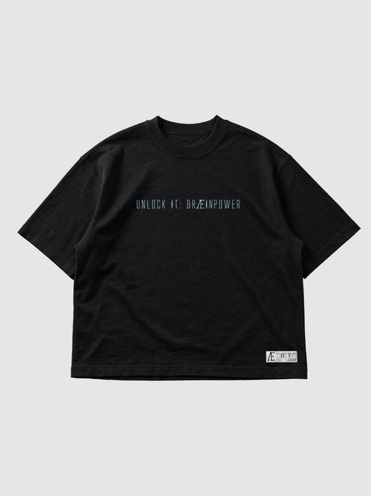 Unlock It: Braeinpower | Black Oversized Tee