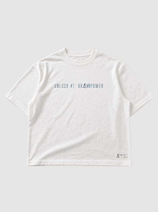 Unlock It: Braeinpower | White Oversized Tee